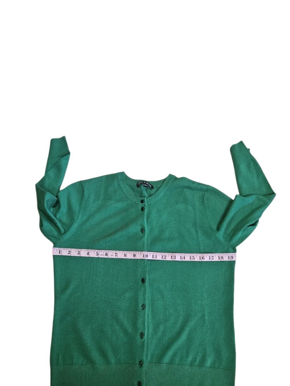 Cable & Gauge Cardigan Sweater Kelly Green Button Front Women's Large - Picture 7 of 11